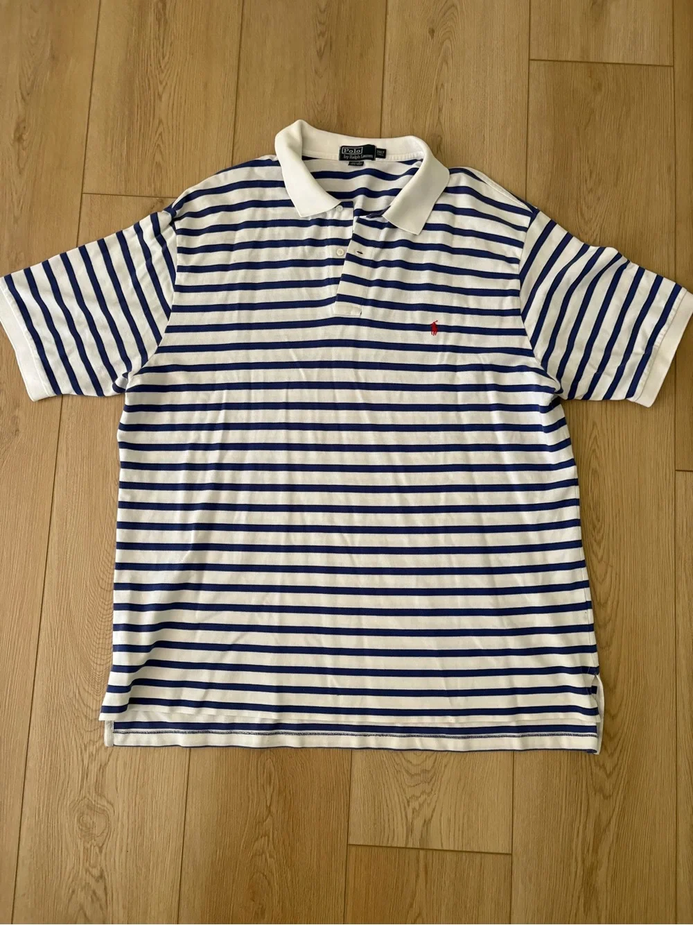 Polo Ralph Lauren Custom Fit Mesh Polo Shirt Men’s 3XLT Tall Blue White Striped